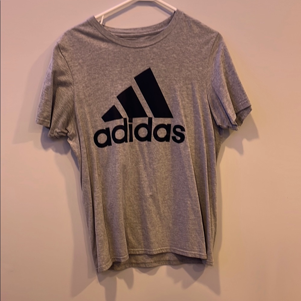 Adidas Amplifier Gray and Black Short Sleeve Tee